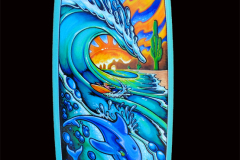 2014 Surfboard Painting for Los Cabos Tourism Campaign Art by Drew Brophy