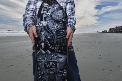 Skateboard-painting-for-gamers-Western-Digital-Promotion-by-Drew-Brophy-on-Beach-Photo-Credit-Scott-Smallin