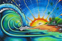 Sunrise-surf-art-Painting-drew-painting