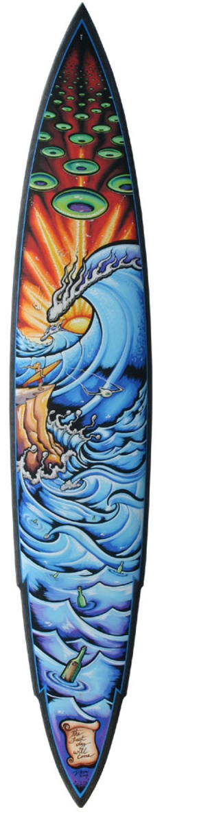 Custom Painted Surfboard Fine Art By Drew Brophy