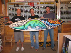 Mark, Drew and Chris with the finished board!