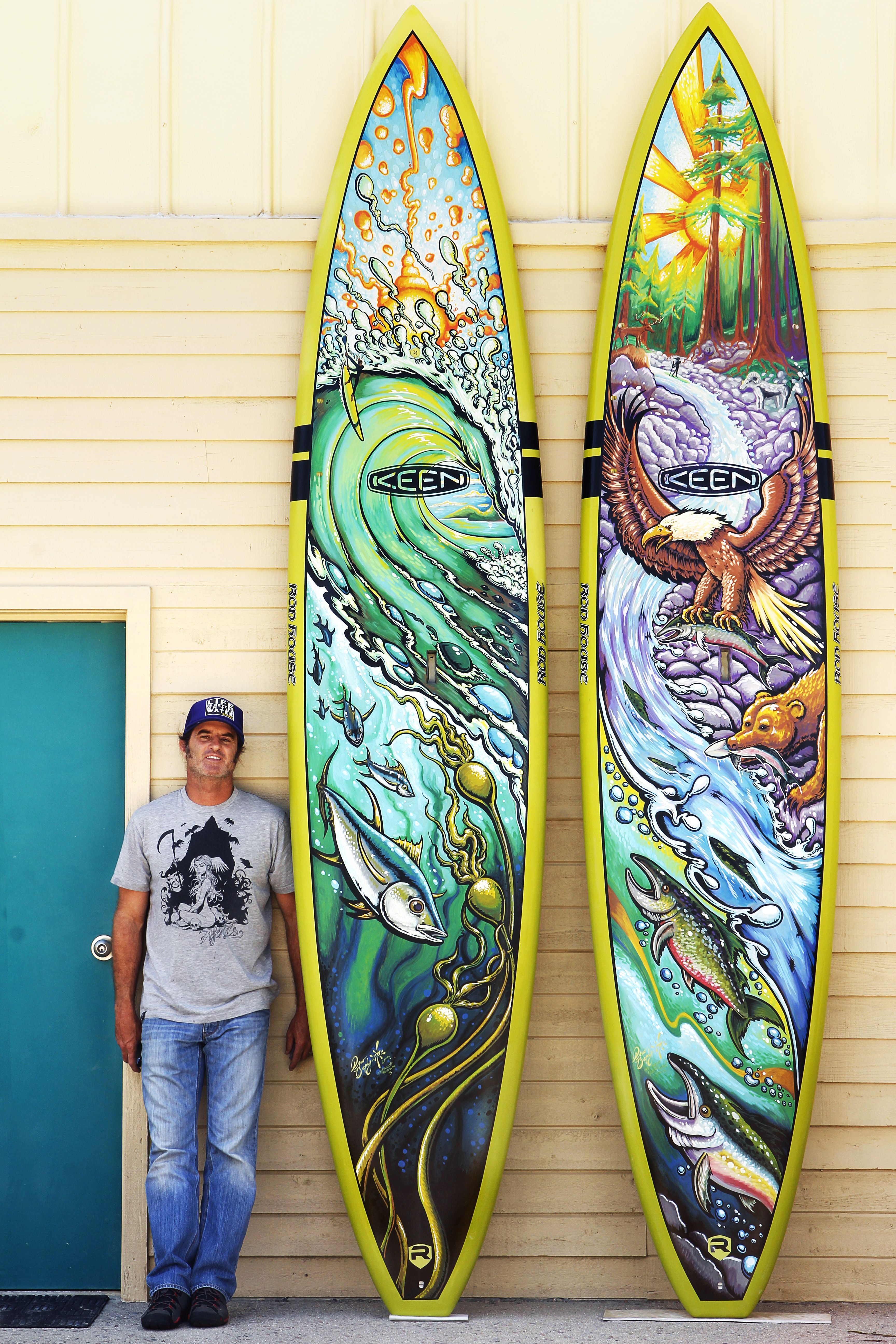 Drew Brophy and painted Riviera Paddleboards for KEEN photo by Larry Beard April 2013