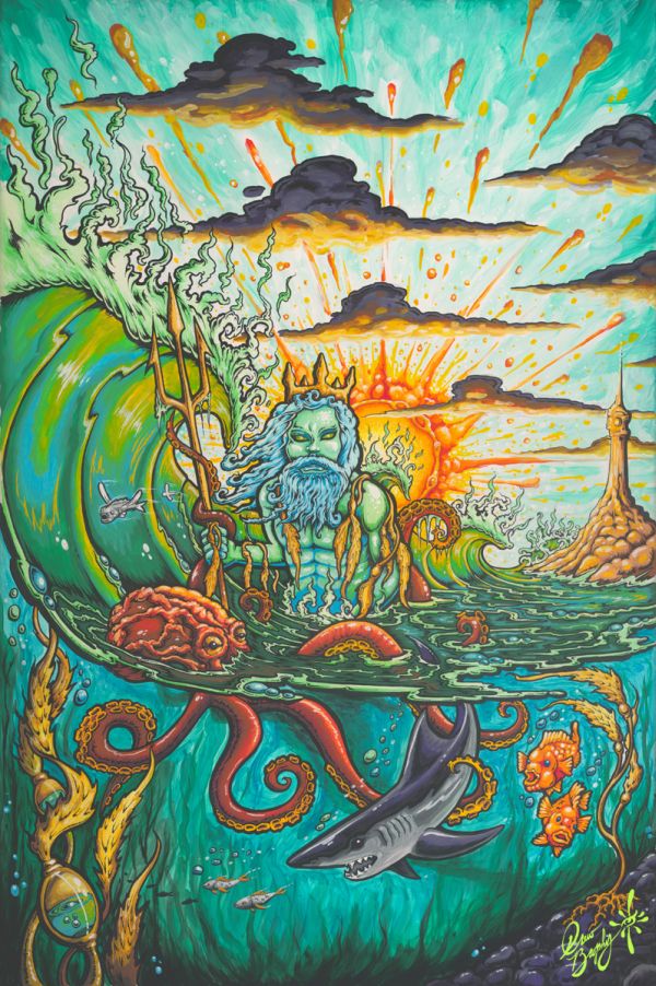 Neptune Original Painting by Drew Brophy 2011